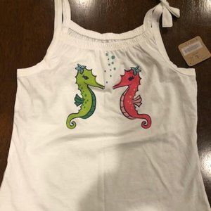 Crazy 8 White Graphic Bow Tank Top